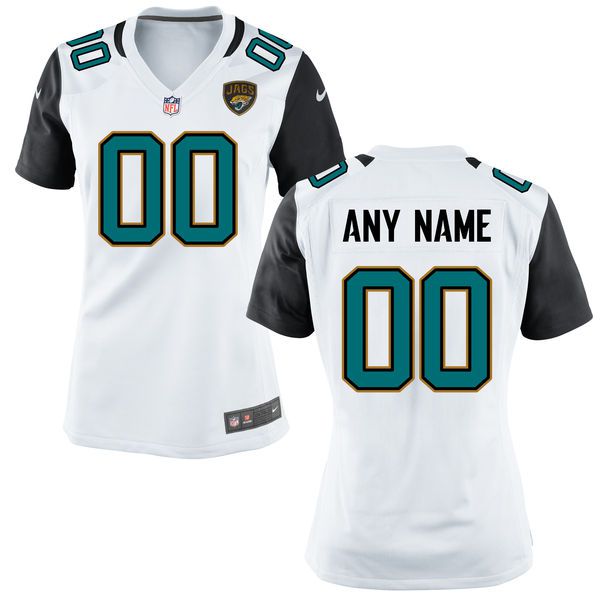 Women Jacksonville Jaguars Nike White Custom NFL Jersey->customized nfl jersey->Custom Jersey
